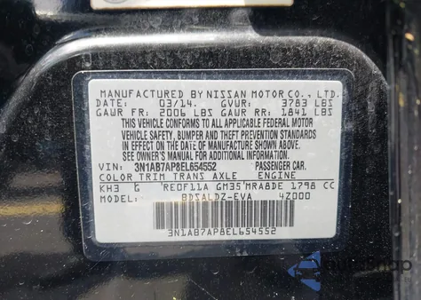 2014 Nissan Sentra Sv из США, поврежденный, VIN 3N1AB7AP8EL654552